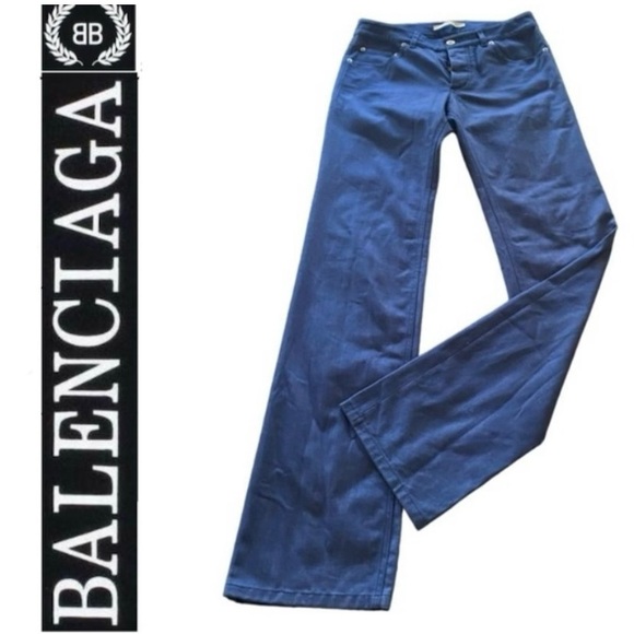 Balenciaga Paris Blue Women Size 6 Straight Leg Bootcut Lightweight Denim Jeans - Picture 1 of 16
